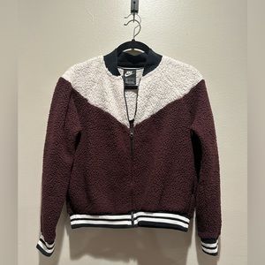 Nike teddy bear fleece bomber jacket size M
